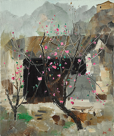 吳冠中《桃花季節(jié)》.jpg